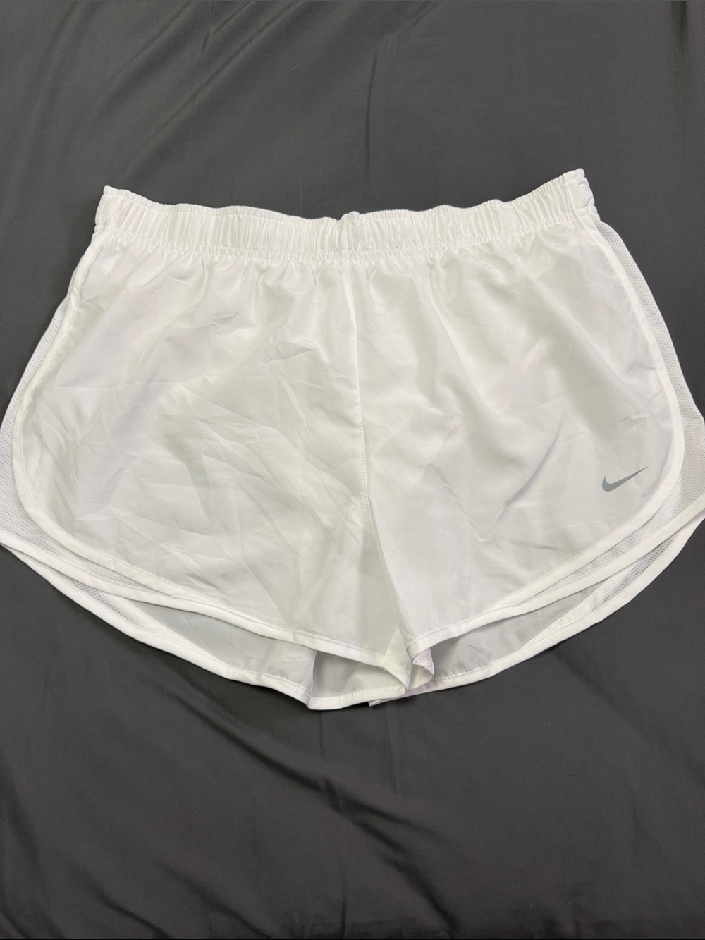 Nike Women’s White Athletic Running Shorts with Reflective Swoosh
